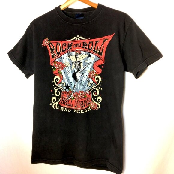 Rock n Roll Hall Of Fame Museum Grateful Dead T Shirt Small Skull Roses Band - Picture 2 of 9